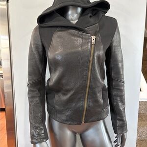 EUC HELMUT LANG lamb leather biker jacket
